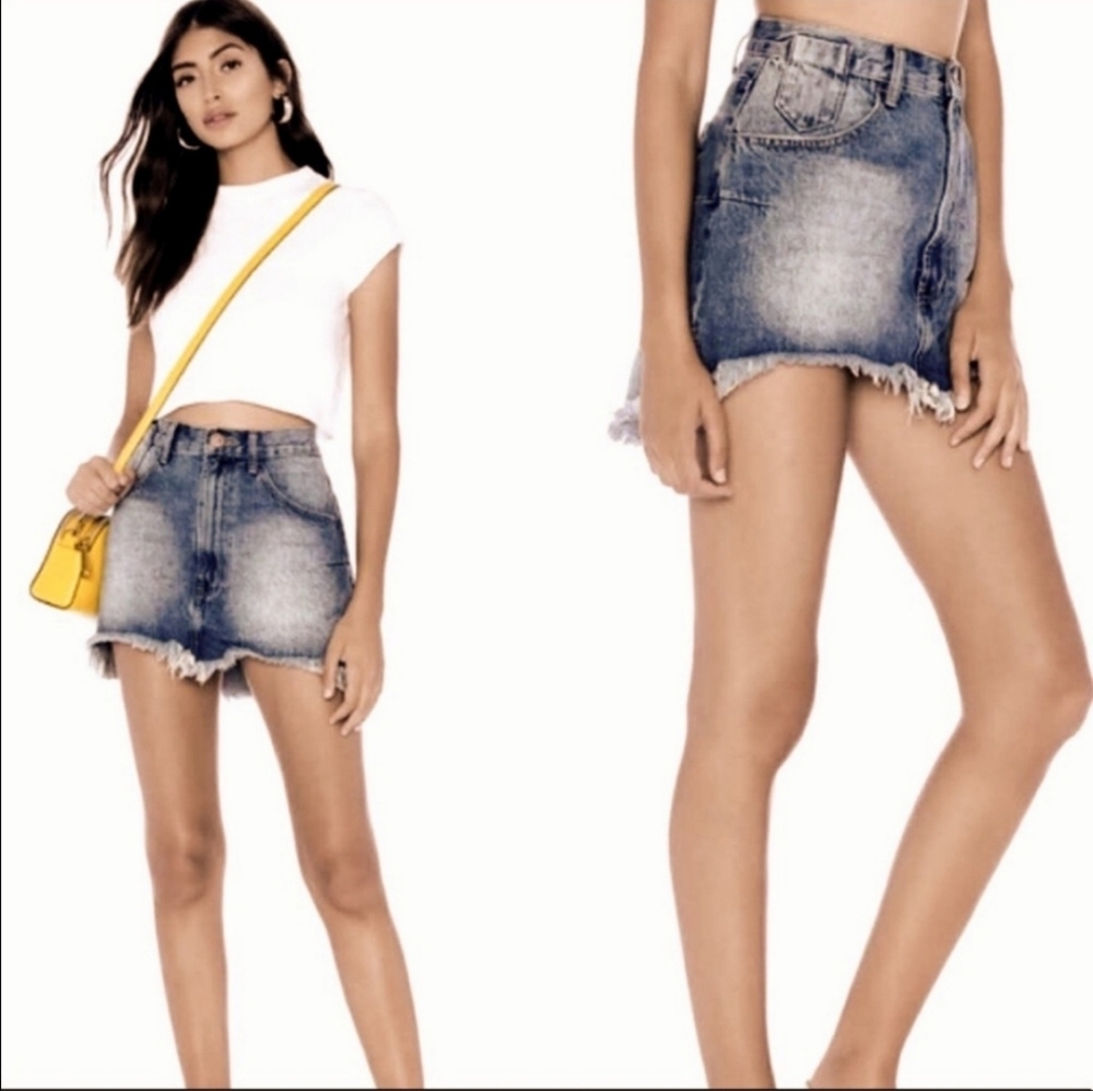 ONE TEASPOON PACIFICA VANGUARD DENIM MINI SKIRT